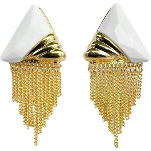 White 10 Gold Plated Dangle Drop Geometric Statement Jewelry for Women Teen